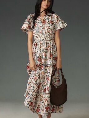 let me be long sleeve printed midi dress Let Me Be Long-Sleeve V-Neck Cutout Floral Maxi Dress